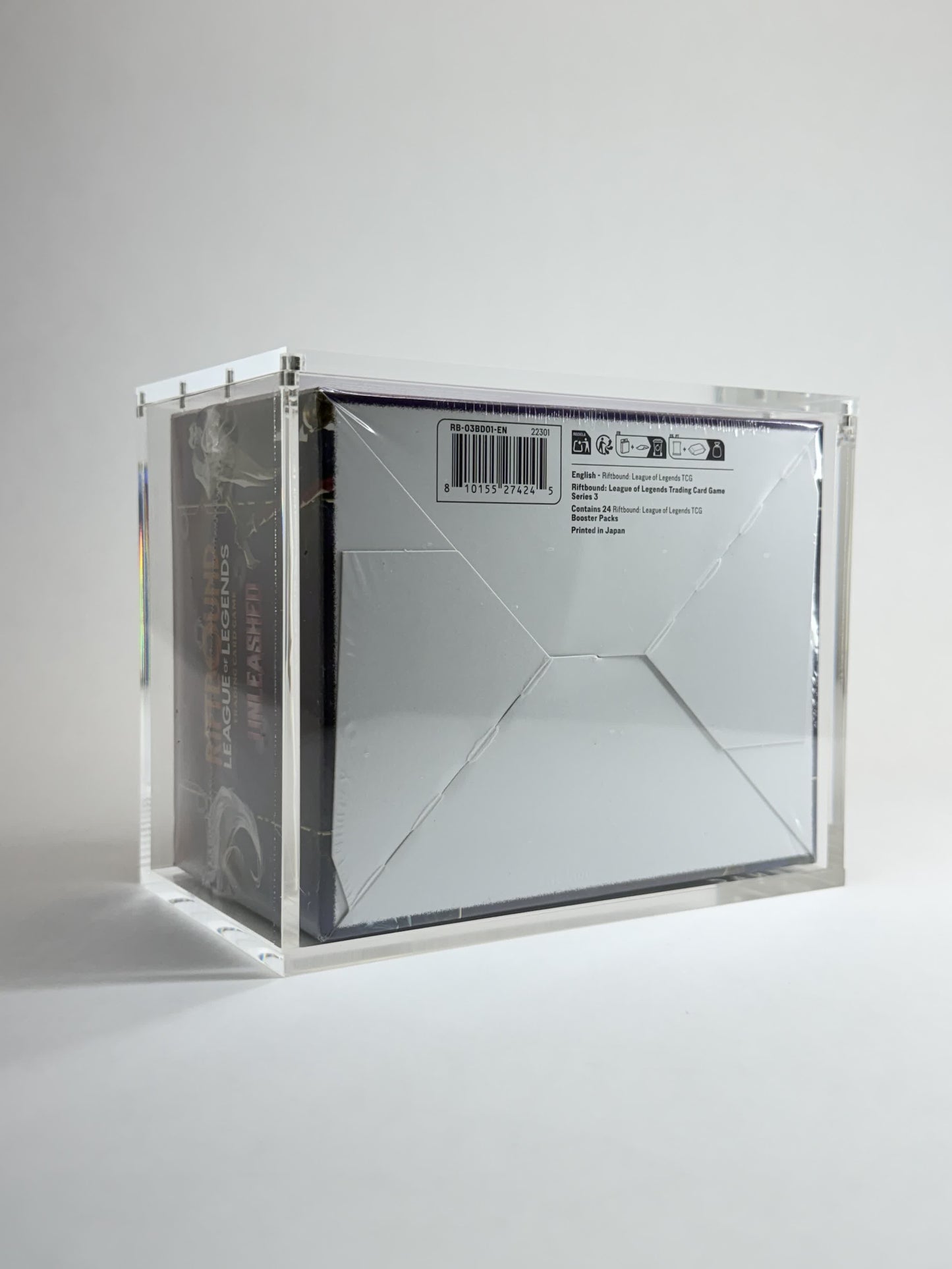 Riftbound Booster Box Acrylic Display Case | Fits All Riftbound Booster Boxes | 8-Magnet Lid | Premium Collector Protector