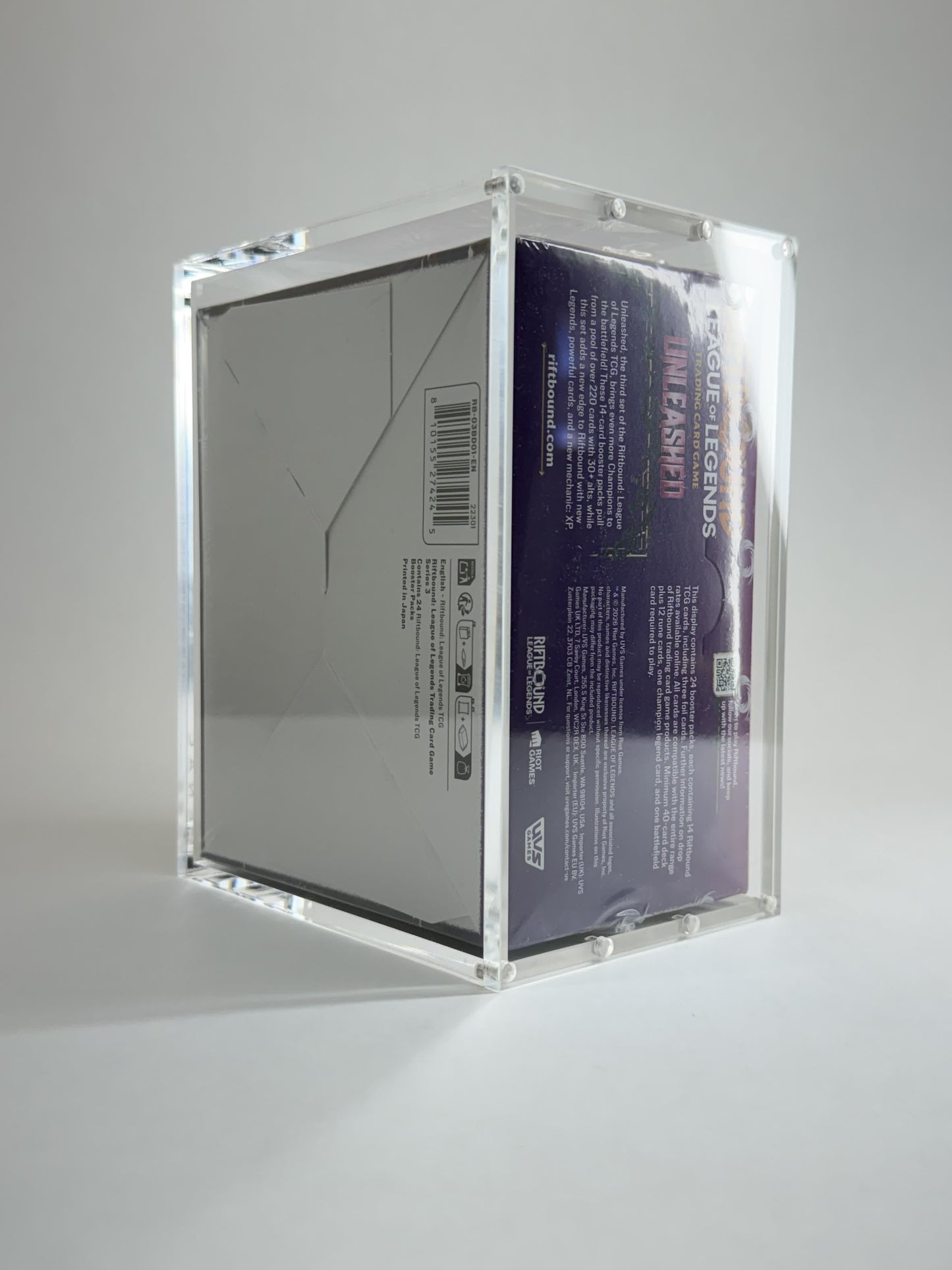 Riftbound Booster Box Acrylic Display Case | Fits All Riftbound Booster Boxes | 8-Magnet Lid | Premium Collector Protector