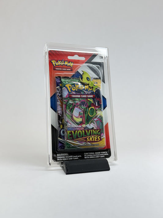 Pokémon Evolving Skies & Chilling Reign Double Pack Pin Blister Acrylic Display Case | Premium Sealed Collector Protector | Stand Included