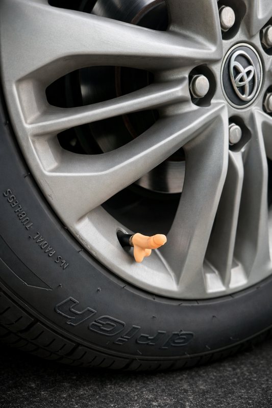 4-Pack Novelty Tire Valve Caps – Peach | Funny Prank Valve Stem Covers