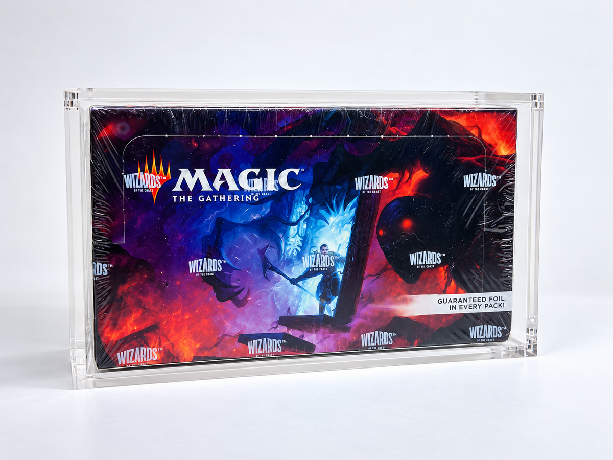 Acrylic Display Case FOR MTG Play Booster Box | Magic The Gathering 36 Pack Play Booster Display | Duskmourn | 4-Magnet Lid | UV