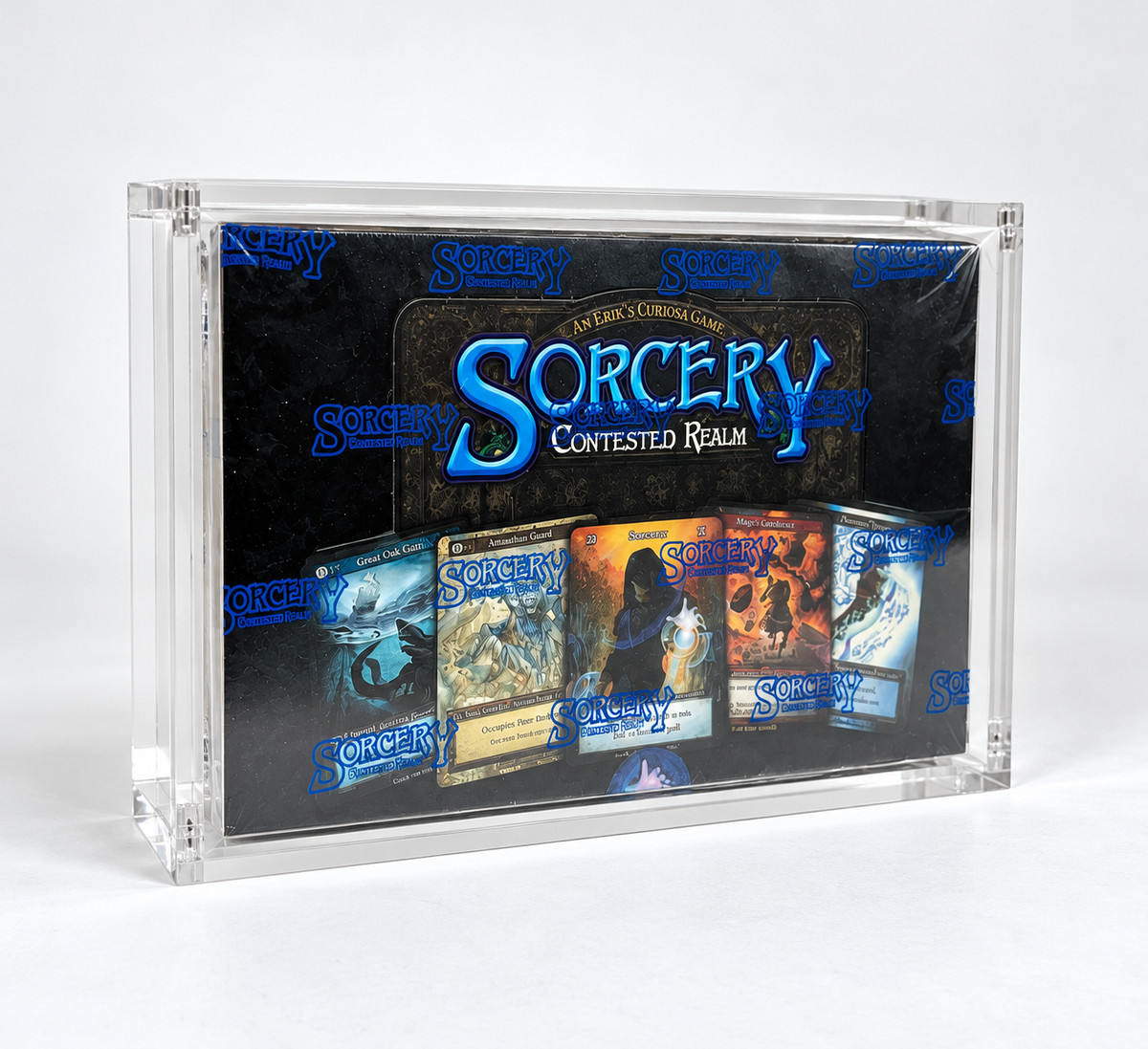 Acrylic Display Case FOR Sorcery Contested Realm Booster Box | Fits Alpha & Beta | 4-Magnet Lid | UV Protective Sealed Collector