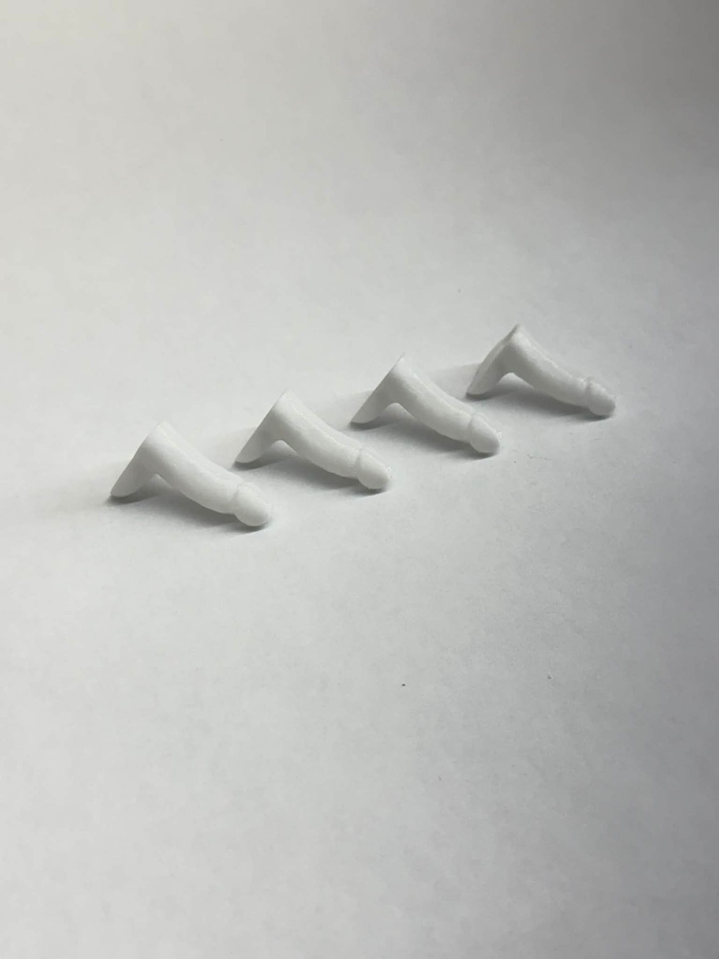 White 3D Printed Tire Valve Stem Caps – Funny Gag Gift, Car Prank Accessory, Set of 4