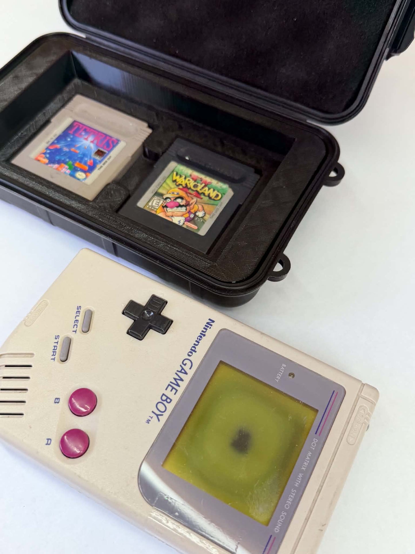 Nintendo Game Boy DMG-01 Protective Carrying Case | Original OG Game Boy | Holds 3 Games | 3D Printed by SENAC LLC