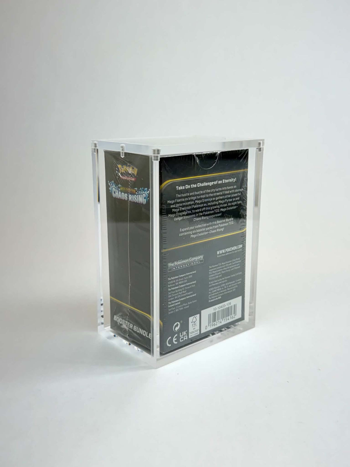 Acrylic Display Case FOR Pokémon Mega Evolution Booster Bundle | Tall Size | Ascended Heroes Perfect Order Chaos Rising | 6-Magnet Lid