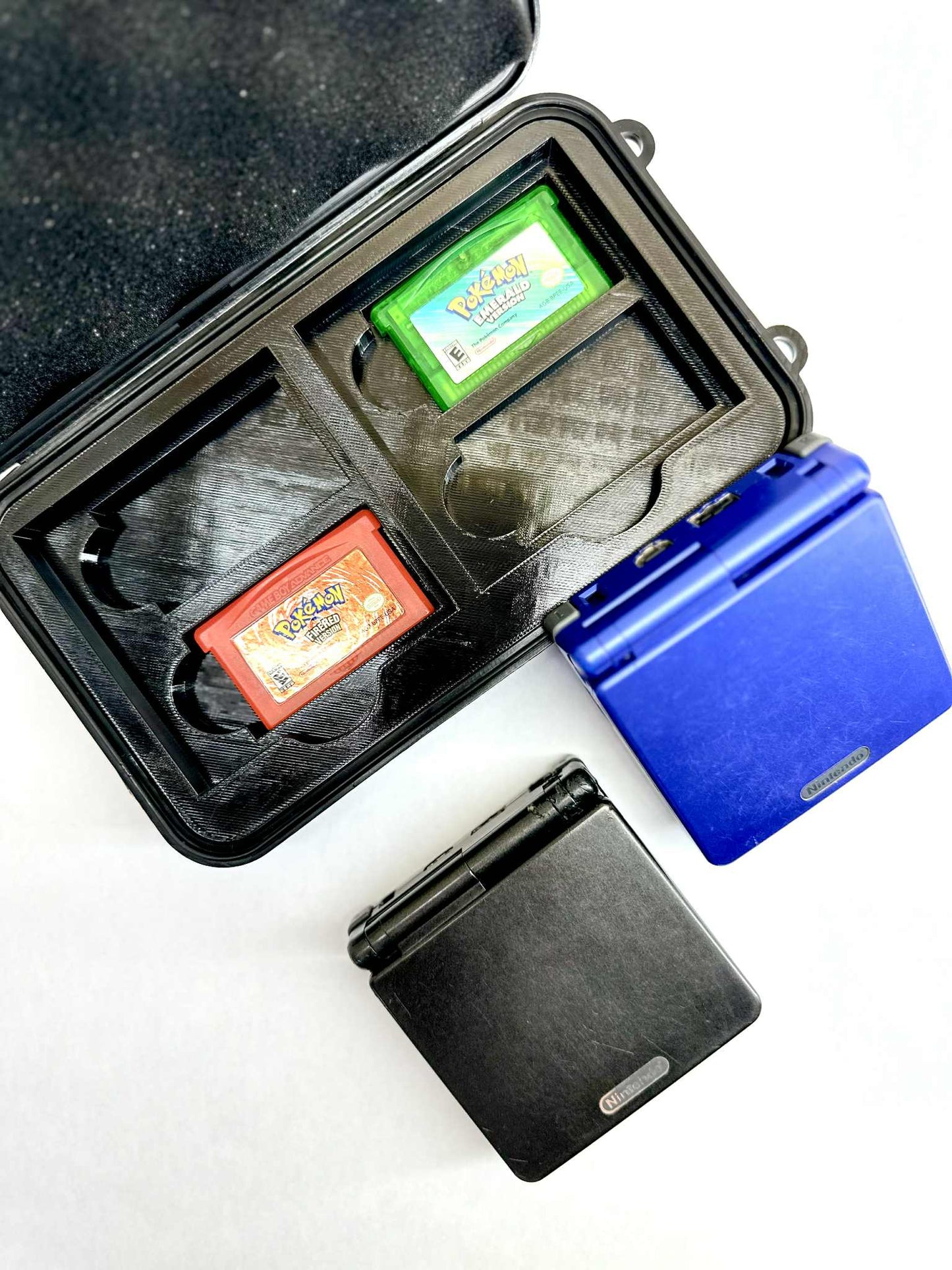 Dual Gameboy Advance SP Carry Case – Holds 2 Consoles + 6 Games | Compact Protective Travel Storage Case | Custom 3D Printed by SENAC LLC