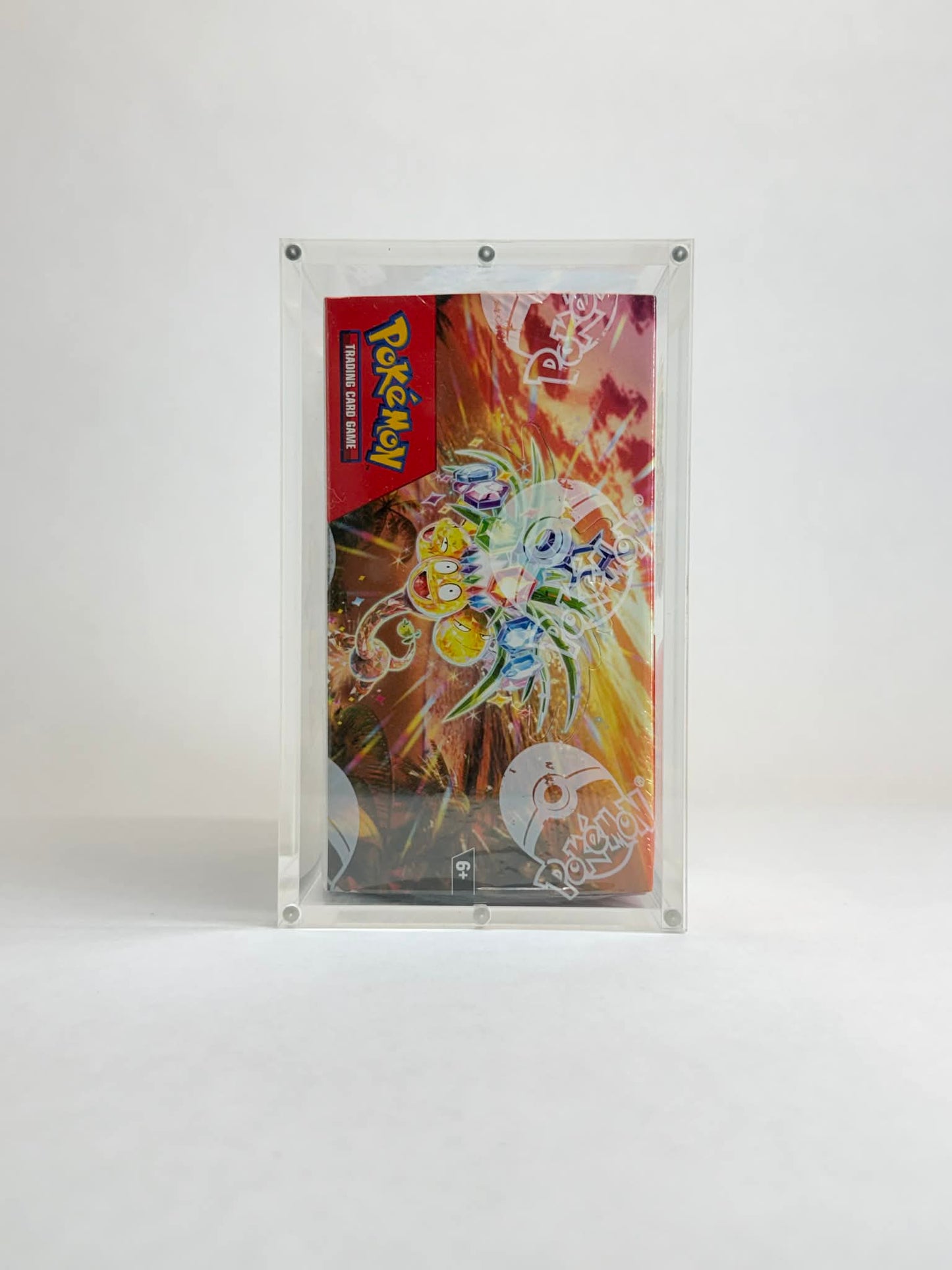 Acrylic Booster Box Display Case for Pokémon TCG – UV Resistant Clear Acrylic, Magnetic Closure, Sealed Box Protection