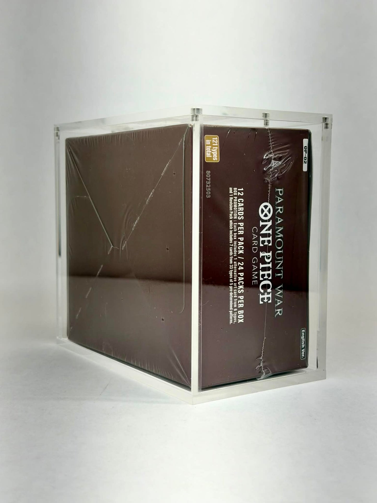 One Piece OP02 Paramount War Booster Box Acrylic Display Case UV Protection Magnetic Lid