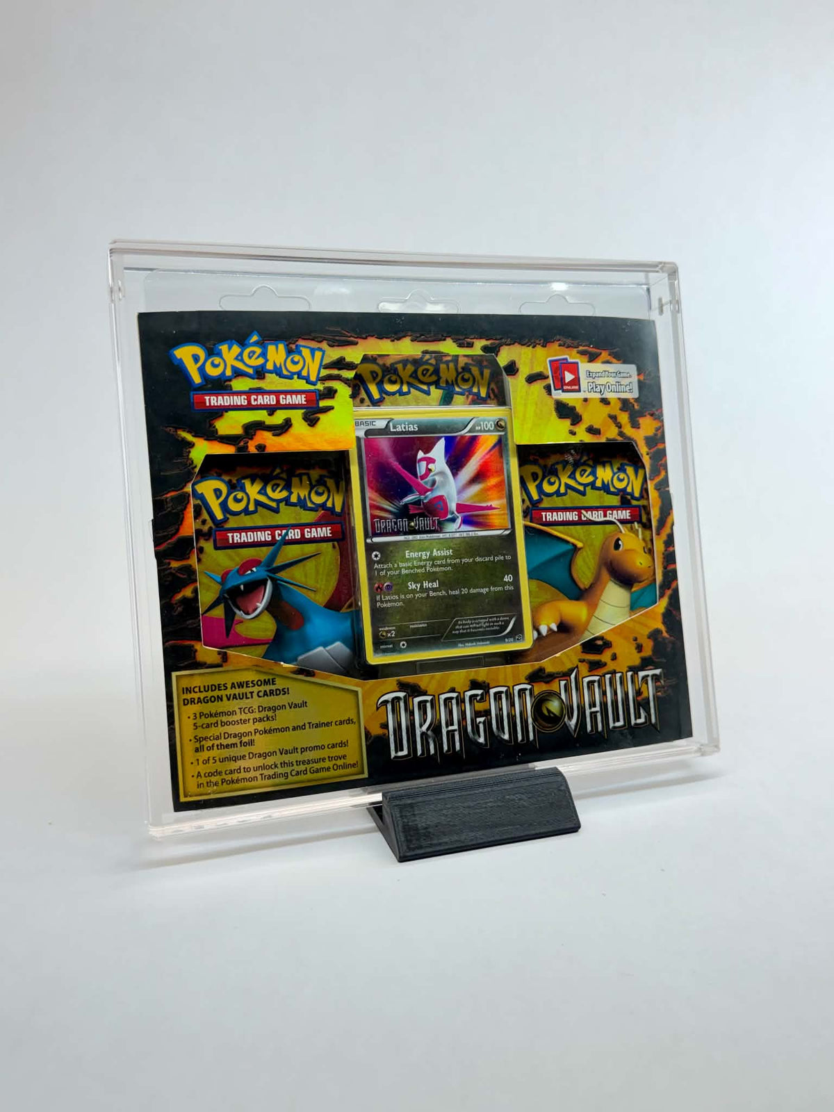 Acrylic Display Case FOR Pokémon Sleeved 3-Pack Blister | Black & White XY Era | Dragons Exalted | U-Shape Lid | Stand Included