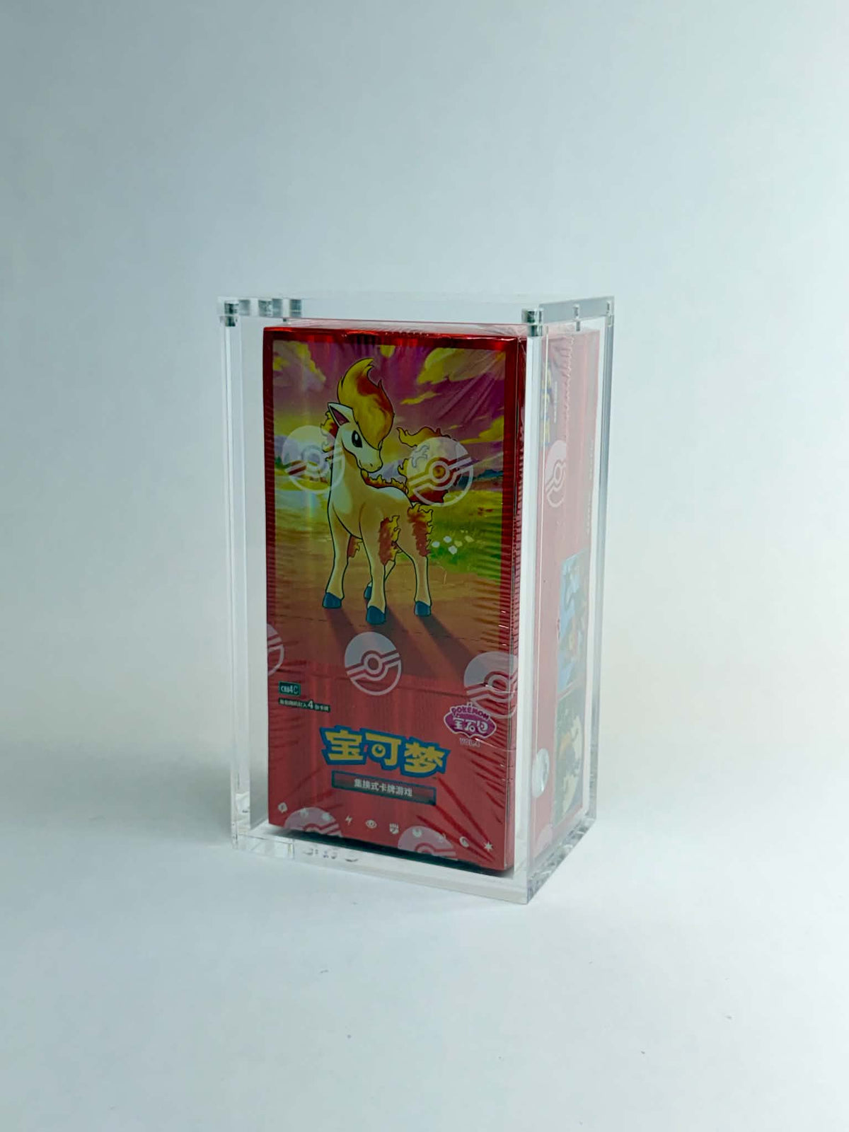 Acrylic Display Case FOR Pokémon Chinese Gem Pack Booster Box | Simplified Chinese CBB | 6-Magnet Lid | UV Protective Sealed Collector