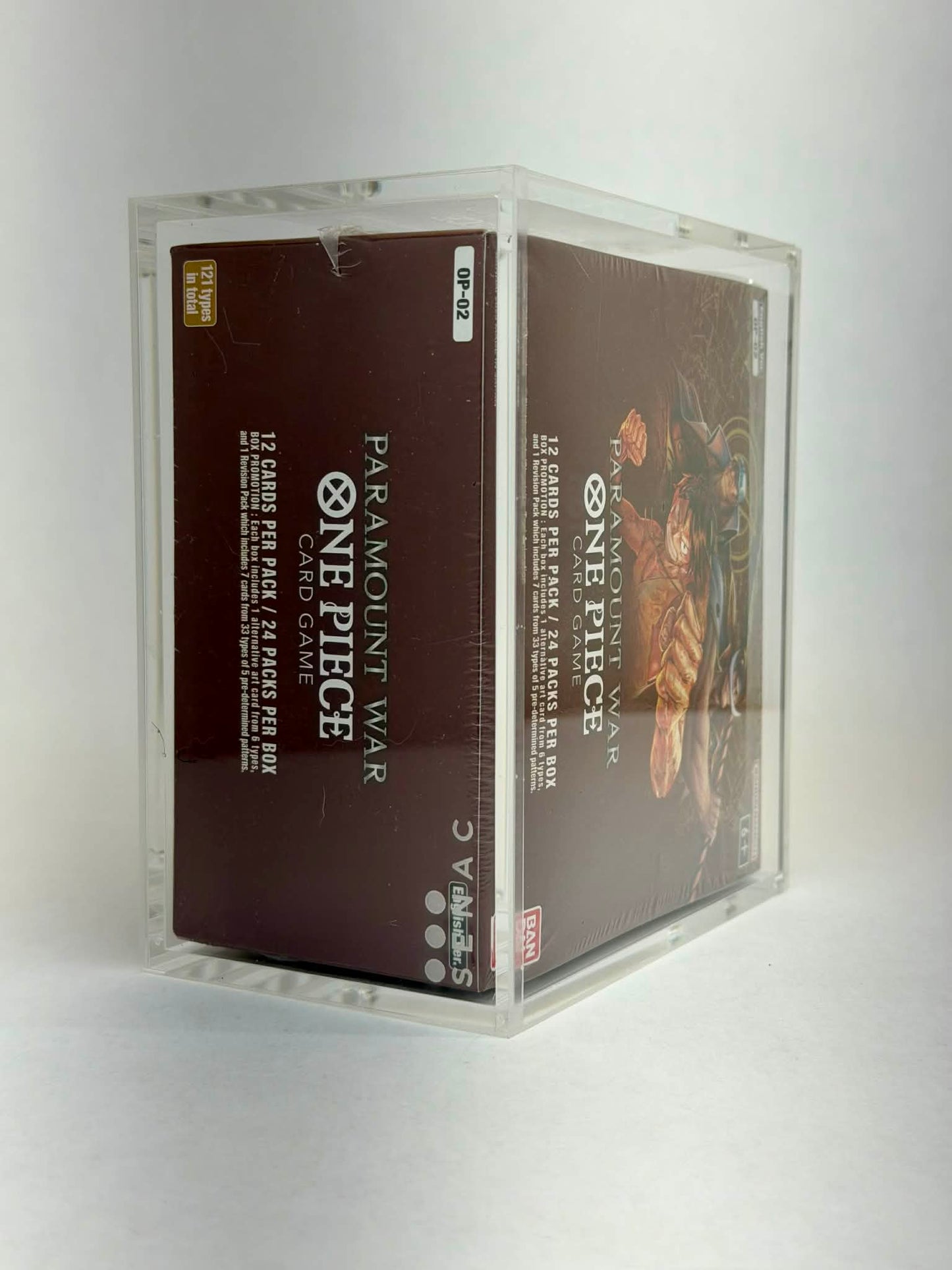 One Piece OP02 Paramount War Booster Box Acrylic Display Case UV Protection Magnetic Lid