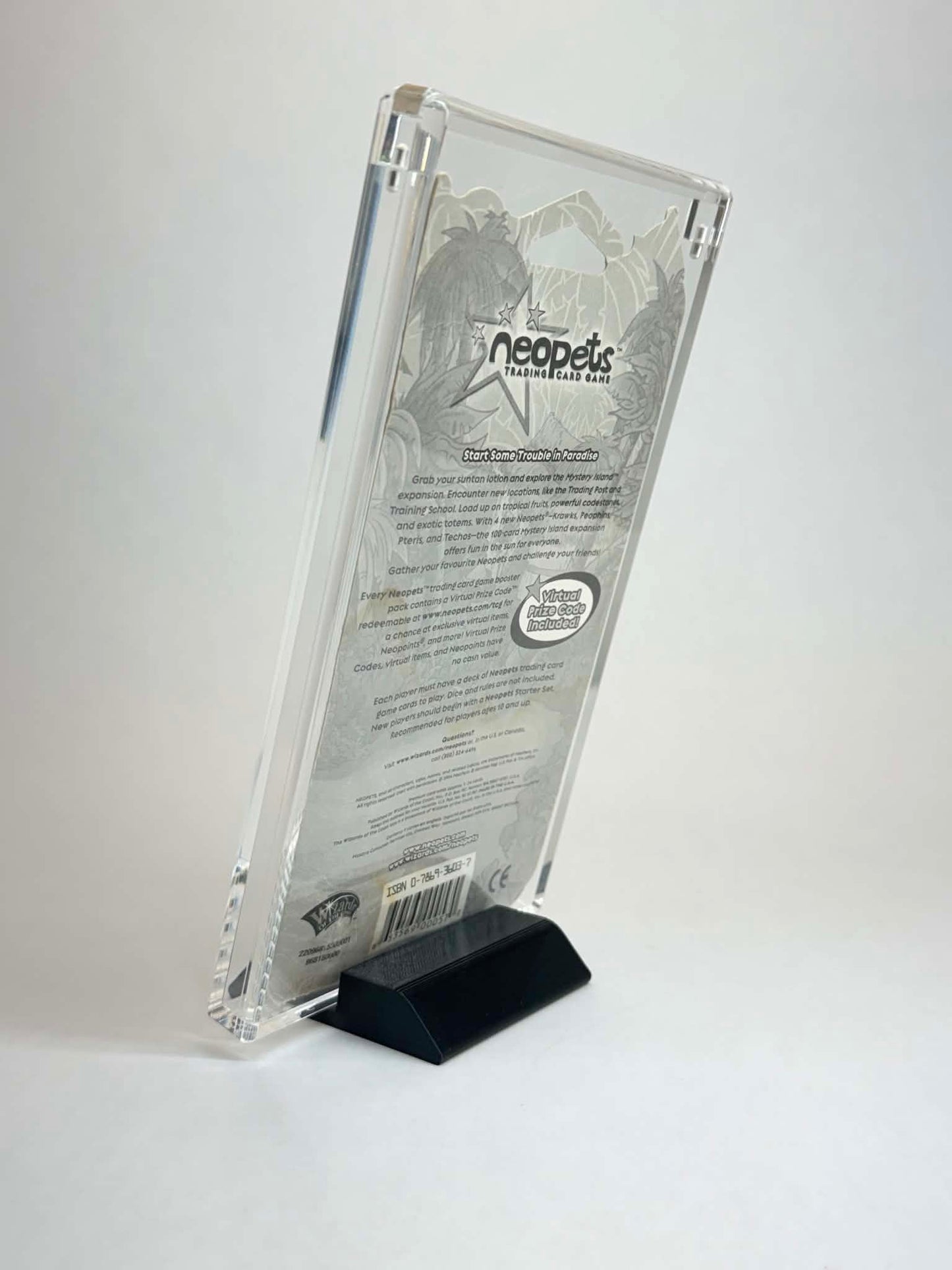 Neopets Blister Pack Acrylic Display Case | Fits All Neopets Blister Packs | U-Shape Magnetic Lid | Stand Included