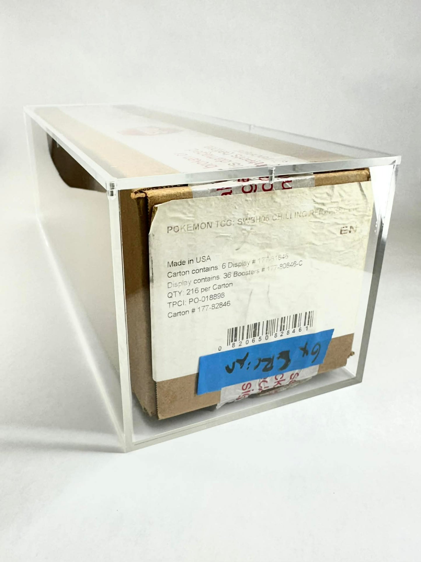 Pokémon Factory Sealed Booster Box Case Acrylic Protector | Fits 6-Box Distribution Case (STOP Tape)