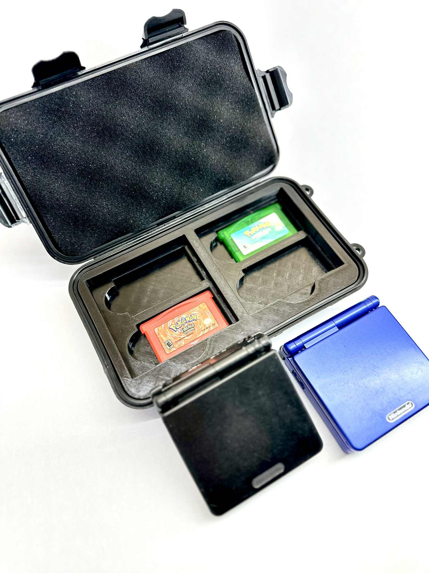 Dual Gameboy Advance SP Carry Case – Holds 2 Consoles + 6 Games | Compact Protective Travel Storage Case | Custom 3D Printed by SENAC LLC