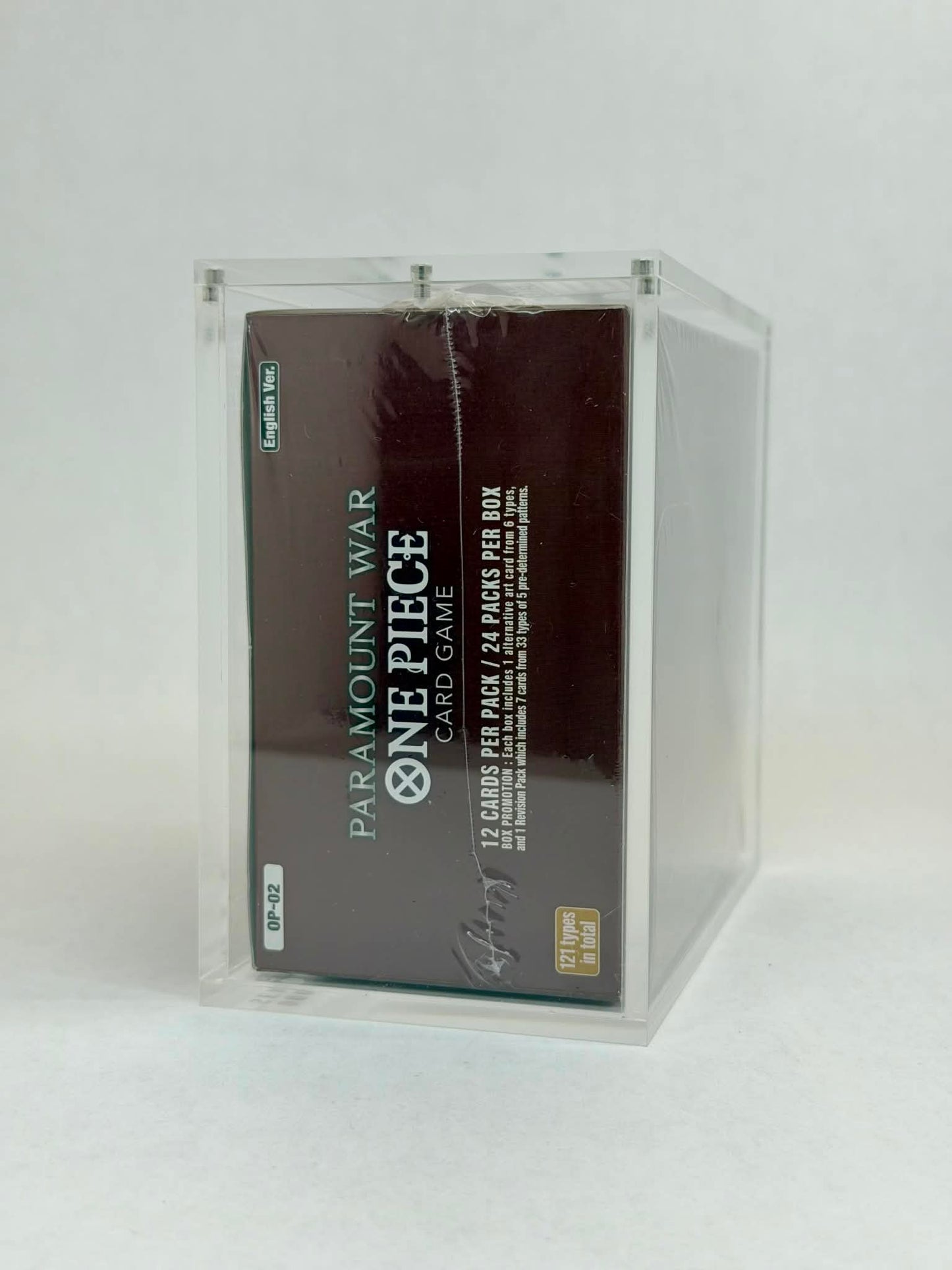 One Piece OP02 Paramount War Booster Box Acrylic Display Case UV Protection Magnetic Lid