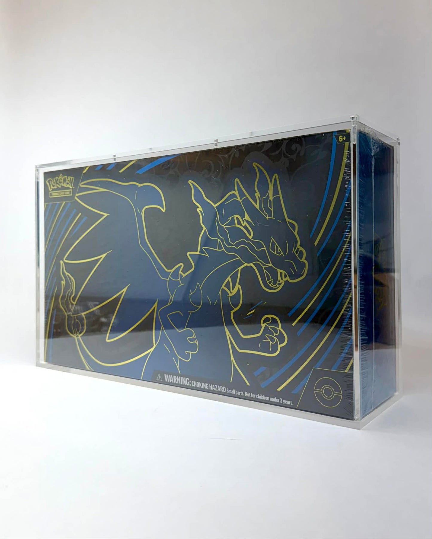 PREMIUM ACRYLIC DISPLAY CASE FOR CHARIZARD EX UPC | 99%+ UV PROTECTION | 8 NEODYMIUM MAGNET LID | COLLECTOR GRADE