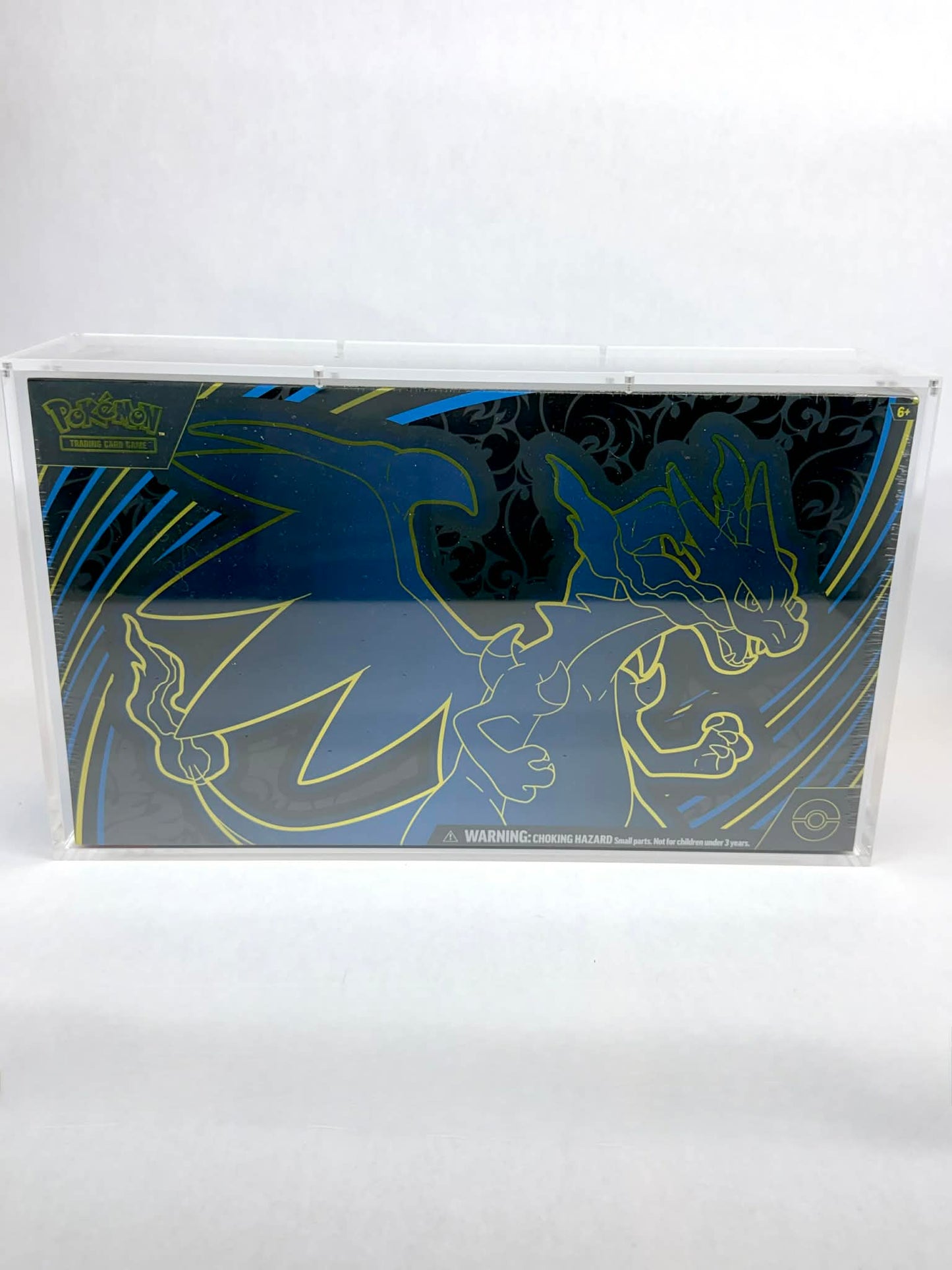 PREMIUM ACRYLIC DISPLAY CASE FOR CHARIZARD EX UPC | 99%+ UV PROTECTION | 8 NEODYMIUM MAGNET LID | COLLECTOR GRADE
