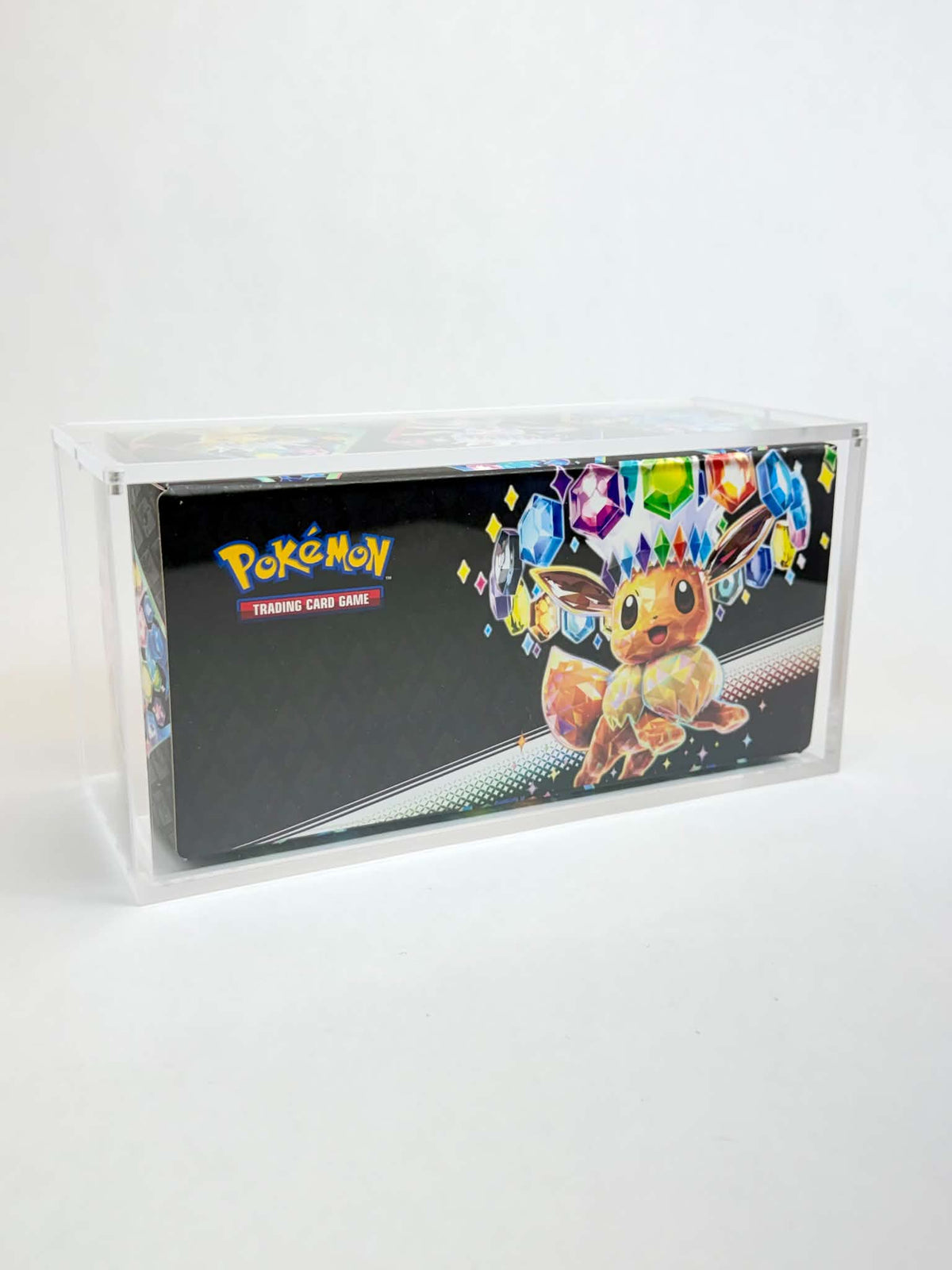 Acrylic Display Case FOR Pokémon Prismatic Evolutions Surprise Box | Eevee Eeveelutions | 6-Magnet Lid | Sealed Collector Protector