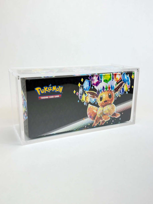 Acrylic Display Case FOR Pokémon Prismatic Evolutions Surprise Box | Eevee Eeveelutions | 6-Magnet Lid | Sealed Collector Protector