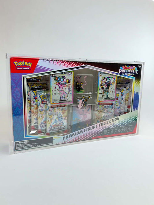 Acrylic Display Case FOR Pokémon Prismatic Evolutions Premium Figure Collection | Espeon Umbreon | 6-Magnet Lid | Sealed Protector