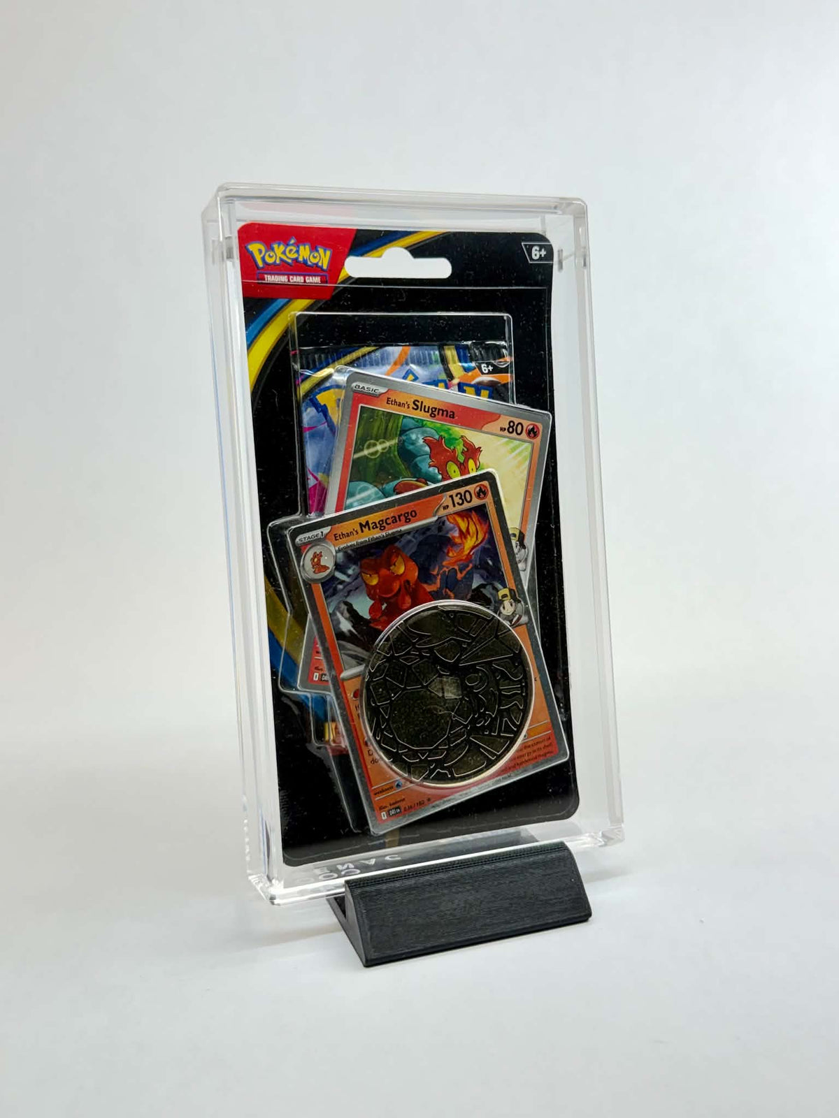 Acrylic Display Case FOR Pokémon Mega Evolution Blister | Thick Single & Double Pack | Phantasmal Flames Perfect Order | Stand Included