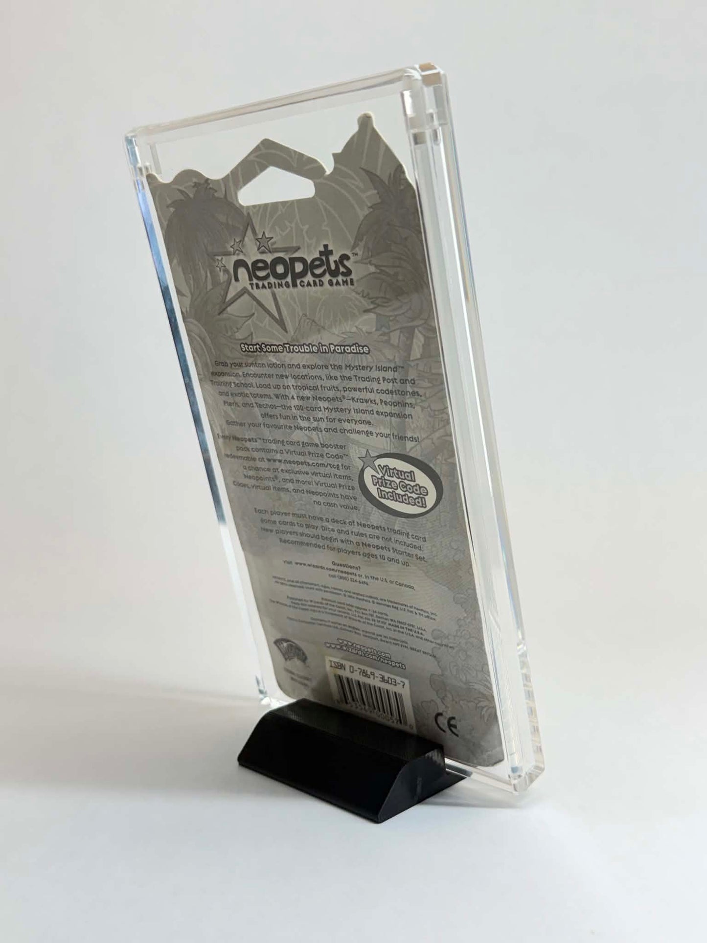 Neopets Blister Pack Acrylic Display Case | Fits All Neopets Blister Packs | U-Shape Magnetic Lid | Stand Included