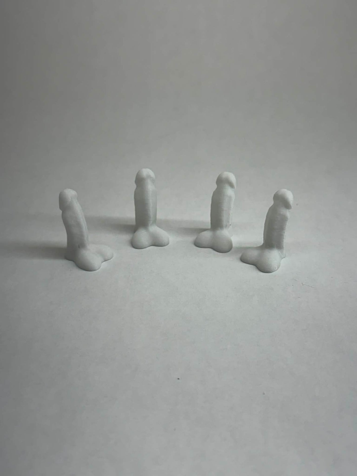 White 3D Printed Tire Valve Stem Caps – Funny Gag Gift, Car Prank Accessory, Set of 4