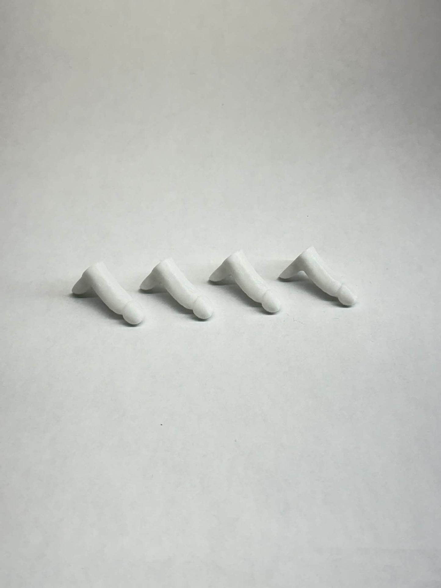White 3D Printed Tire Valve Stem Caps – Funny Gag Gift, Car Prank Accessory, Set of 4