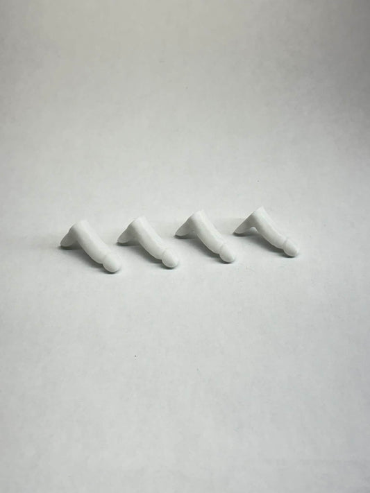 White 3D Printed Tire Valve Stem Caps – Funny Gag Gift, Car Prank Accessory, Set of 4