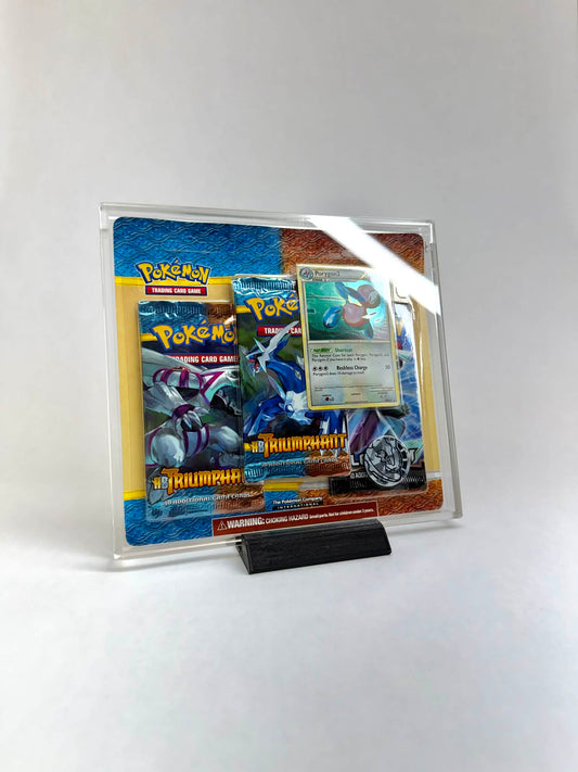 Pokémon 3-Pack Blister Acrylic Case | Protection & Display for Sealed Platinum to Modern Packs
