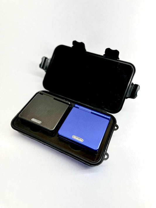 Dual Gameboy Advance SP Carry Case – Holds 2 Consoles + 6 Games | Compact Protective Travel Storage Case | Custom 3D Printed by SENAC LLC