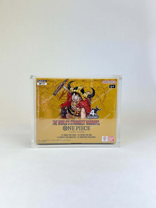 One Piece Card Game Premium Booster Box Acrylic Display Case | Fits OP04-OP17 & EB01-EB03 One Piece Booster Boxes | 8-Magnet Lid | Premium Collector Protector