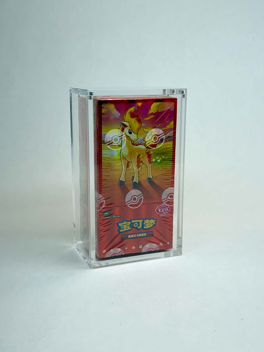 Acrylic Display Case FOR Pokémon Chinese Gem Pack Booster Box | Simplified Chinese CBB | 6-Magnet Lid | UV Protective Sealed Collector