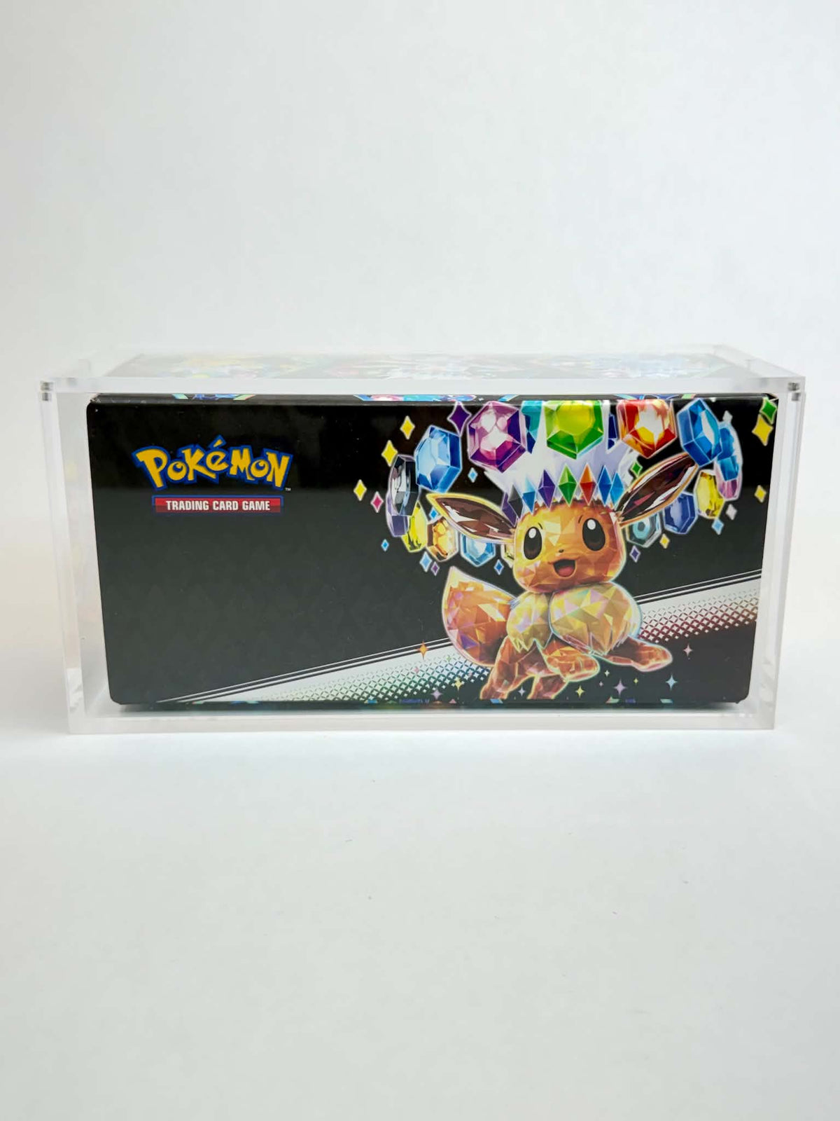 Acrylic Display Case FOR Pokémon Prismatic Evolutions Surprise Box | Eevee Eeveelutions | 6-Magnet Lid | Sealed Collector Protector